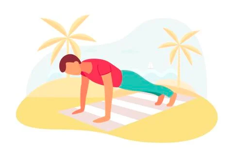 Couple doing plank exercise core workout together outdoors 스톡 일러스트