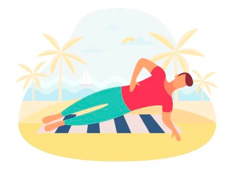 Couple doing plank exercise core workout together outdoors 스톡 일러스트