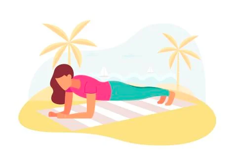 Couple doing plank exercise core workout together outdoors 스톡 일러스트