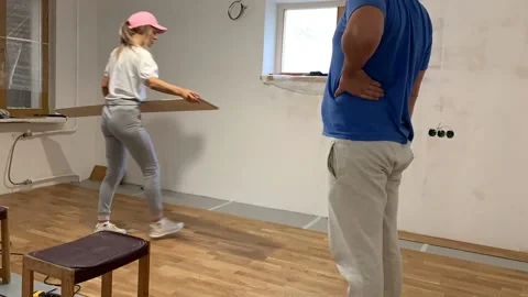 The couple is doing renovations. Stock Footage 161960348