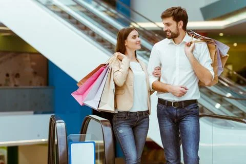 Couple doing shopping Stock Photos