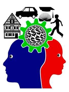 Couple dreaming of the Future Stock Illustration