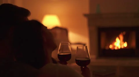 couple drinking red wine at home | Stock Video | Pond5