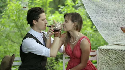 Couple Drinking Wine 스톡 동영상 49640616