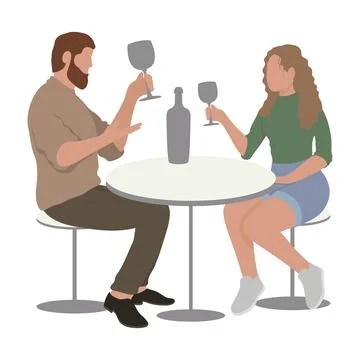Couple drinking wine Ilustração Stock