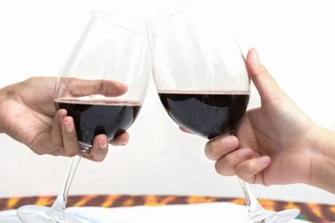 Couple drinking wine Foto stock