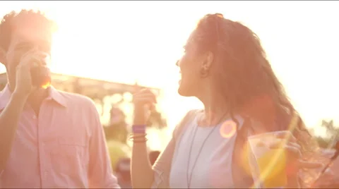 Couple drinks while dancing Stock Footage 63084423