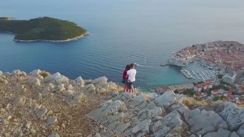 A couple in Dubrovnik Stock Footage 85360210