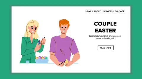 Couple easter vector Stock Illustration