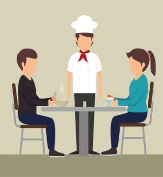 Couple eating design. Stock Illustration