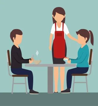 Couple eating design Stock Illustration