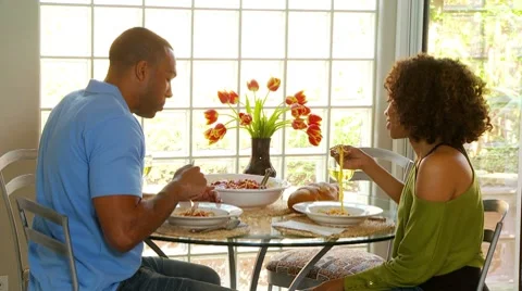 Couple eating dinner Video stock 7730511