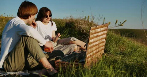 Couple eating grapes Stock Footage 153879577