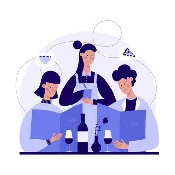 Couple eating out Stock Illustration