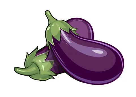 Couple of eggplants Stock Illustration