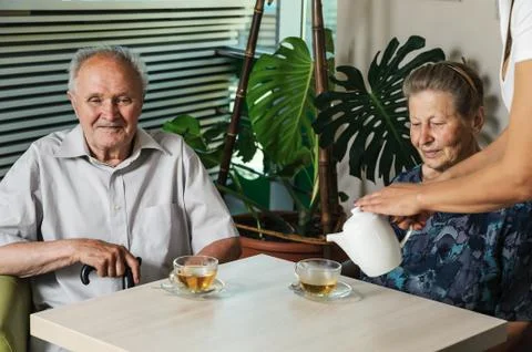 The couple of elderly people. Stock Photos