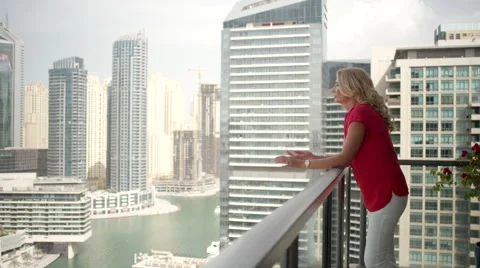 Couple embracing at balcony. Stock Footage 64120769