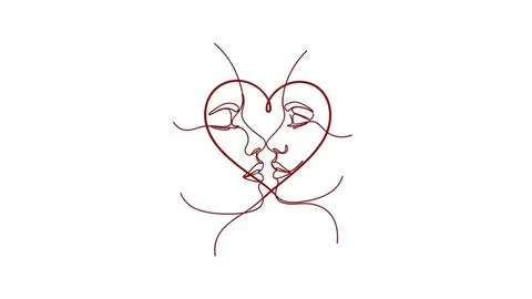 Couple embracing in heart shape Illustrazione stock