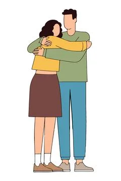 Couple Embracing 库存插图