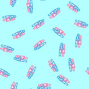Couple embracing love vector seamless pattern Stock Illustration
