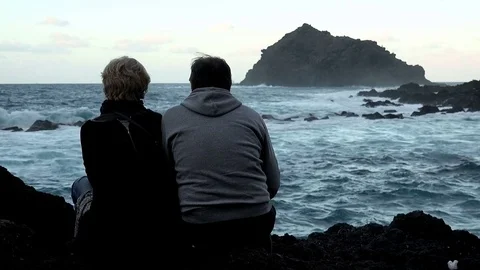 Couple embracing by the sea Stock Footage 71006658