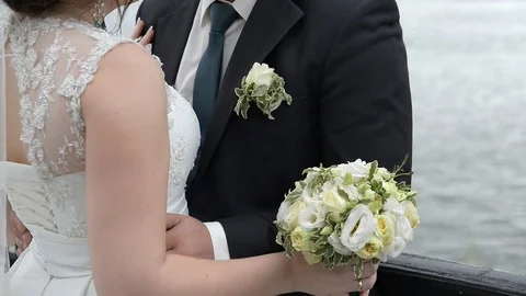 Couple embracing on wedding day Stock Footage 71386907