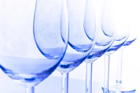Couple of empty wineglasses on white background Stock Photos