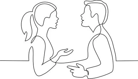 Couple engaged in conversation Vector Stock Illustration