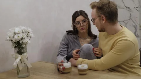 Couple Enjoying Coffee Together in Harmony Video stock 310411237