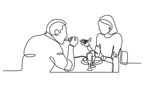 A couple enjoying dinner Ilustração Stock