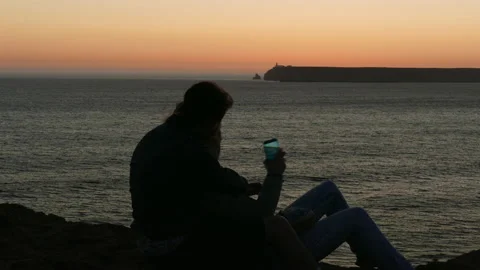 Couple Enjoying Sunset Stock Footage 131984351