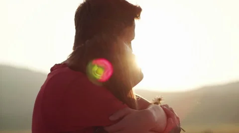 Couple enjoying the sunset time Stock Footage 53665744