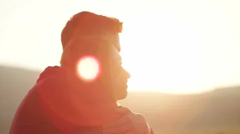 Couple enjoying the sunset time Stock Footage 53666969