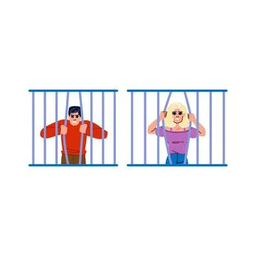 Couple experiencing relationship problems feeling trapped and suffocated Stock Illustration