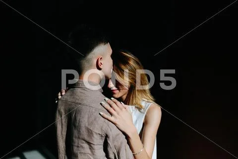 Couple facing each other Stock Photos