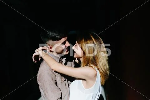 Couple facing each other Stock Photos