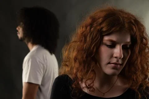 Couple facing relationship problems and emotional distance Foto stock