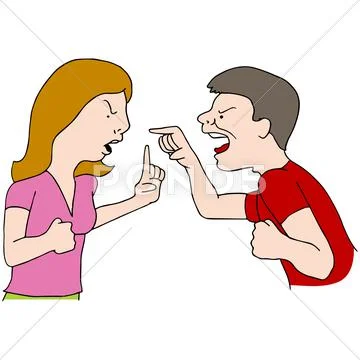 Couple fighting Stock Illustration