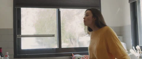 Couple fighting by the kitchen window, having relationship problems. Stock Footage 131498260