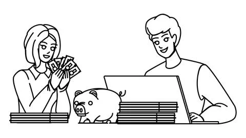 Couple finance vector Ilustração Stock