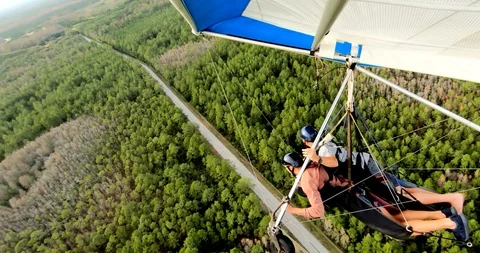 Couple Flying Glider in Sky, Close-Up, Gopro Stock Footage 105820936