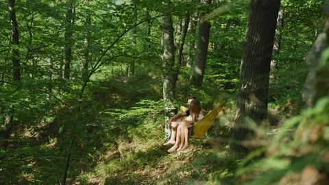 Couple in a forest Stock Footage 99967831