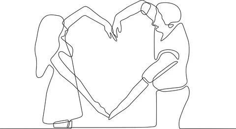 Couple forming a heart with hands Vector 스톡 일러스트