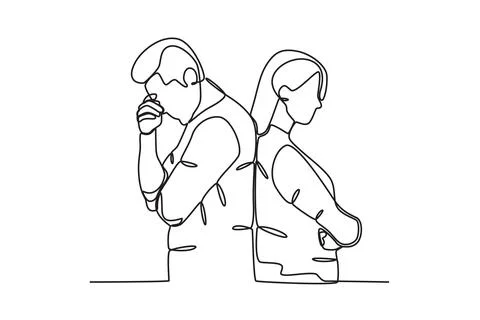 A couple gets into trouble Stock Illustration
