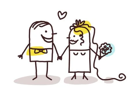 Couple getting married Stock Illustration