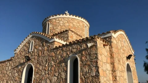 Couple Getting out from a Chapel in Protaras Stock Footage 90933868