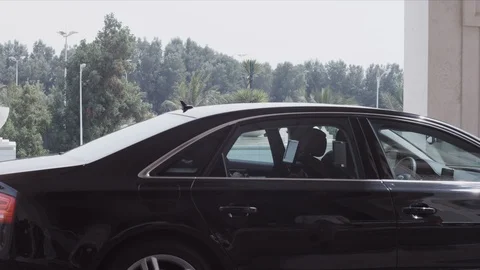 Couple getting out of their car Stock Footage 119387776