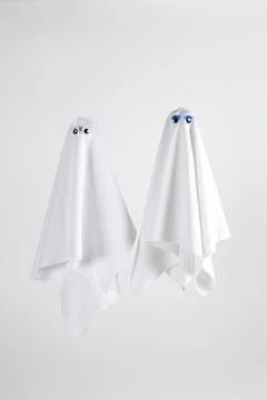 Couple ghost back white Stock Photos