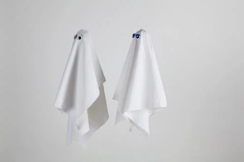 Couple ghost back white Stock Photos