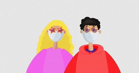 Couple With Glasses Wearing Protective Face Mask. Quarantine Concept. Video stock 172033261